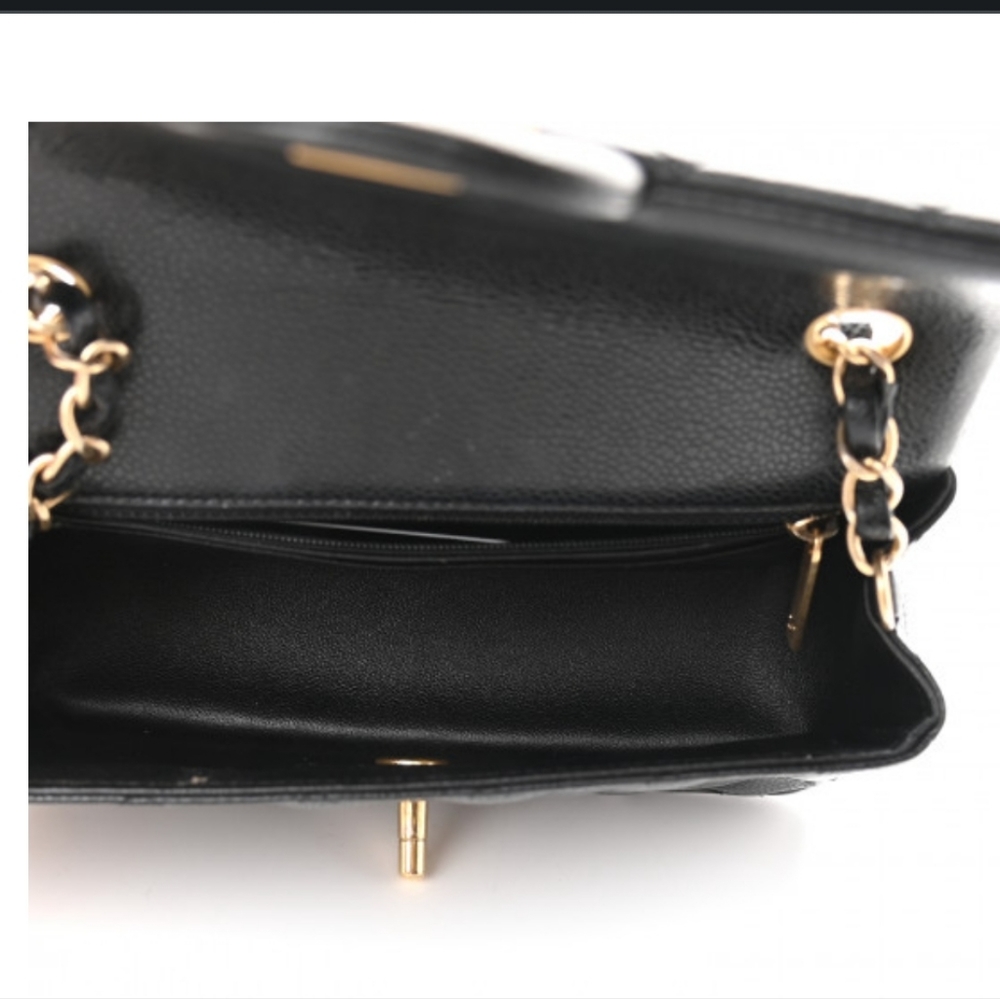 Chanel Black Caviar Rectangular Mini Bag Brushed Gold Chain - Picture 4 of 16